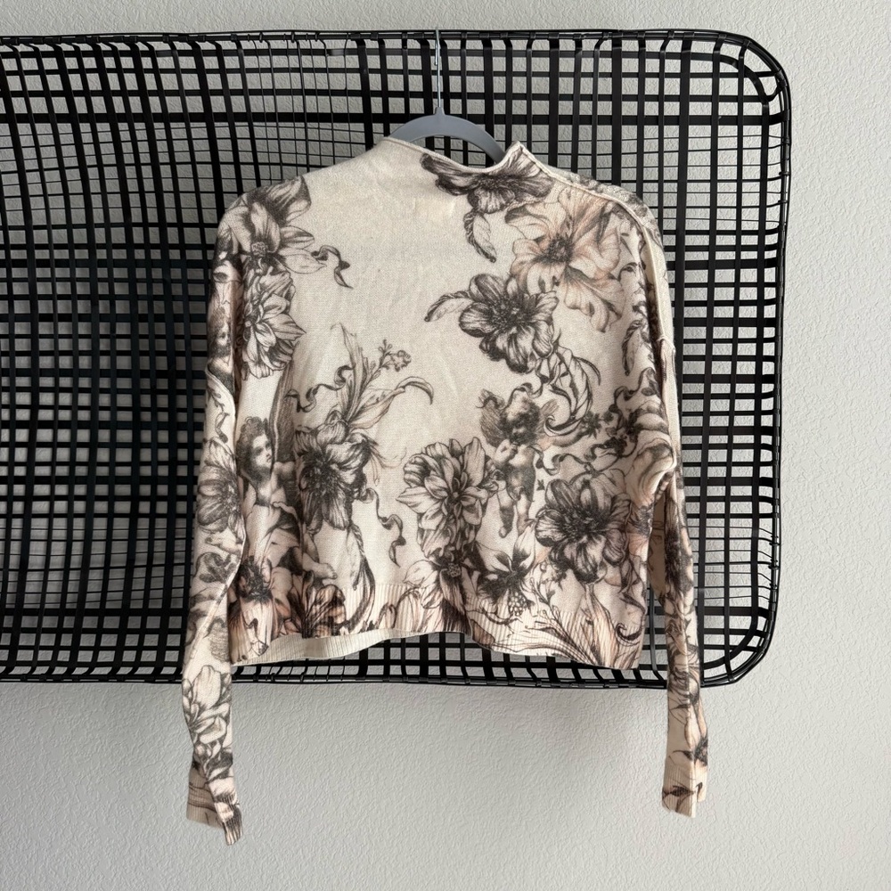 Anthropologie pilcro alani cashmere mock neck sweater angel motif print - Picture 8 of 12